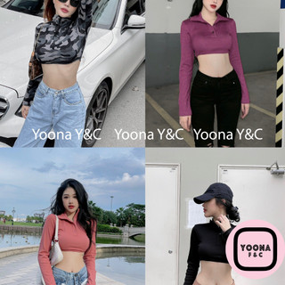 Áo Crop TD Cổ Cao 4 Nút Hàng Thiết Kế Cao Cấp Yoona 3326
