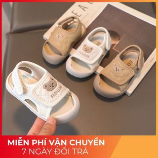 Dép tập đi chống vấp Gấu da mềm HOT 2025 mã 7160 Quảng Châu cao cấp cho bé từ 6 tháng đến 3 tuổi