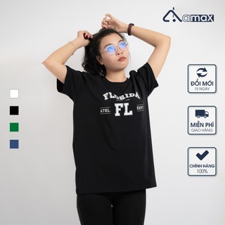Áo thun nữ cổ tròn, in chữ FLORIDA vải cotton USA cao cấp, phong cách trẻ trung