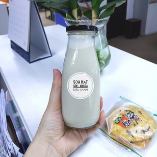 Combo 20 chai thủy tinh đựng sữa hạt nước trái cây 200ml 250ml 300ml nắp thiếc vặn kín hơi đựng nước, sinh tố