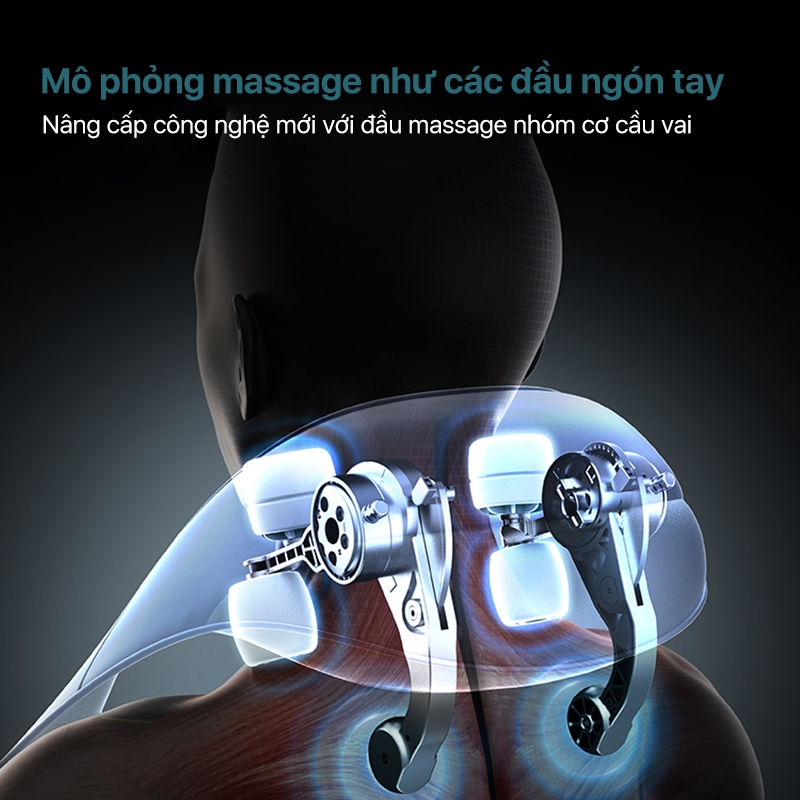 Máy Massage Cổ Vai Gáy PHILIPS 3522-mô phỏng massage như các đầu ngón tay,6 điểm tiếp xúc ôm sát vùng vai cổ