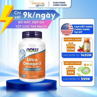 Viên uống dầu cá now ultra omega-3 500 epa/250 dha bổ mắt tăng đề kháng 90 viên