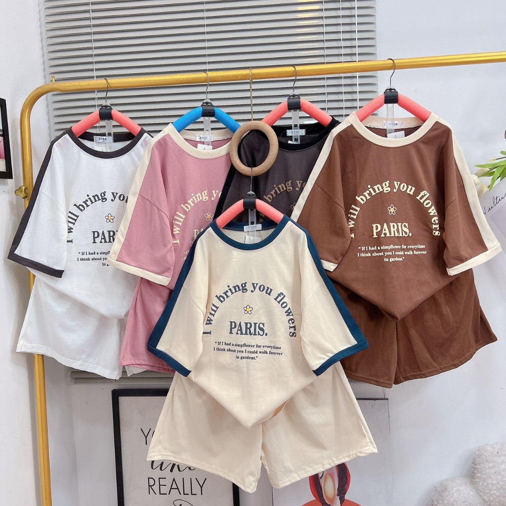 Đồ bộ nữ cổ tròn in hình mặt cười trẻ trung và nổi bật, form rộng chất liệu cotton mặc thoải mái 45-68kg Bunny_213