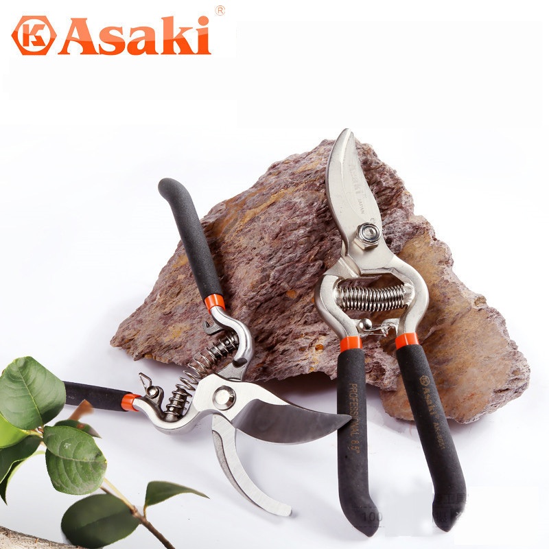 Kéo ASAKI-JAPAN đúc nguyên khối, tay cầm bằng dạ 3 kiểu loại chuyên dùng cắt tỉa cành