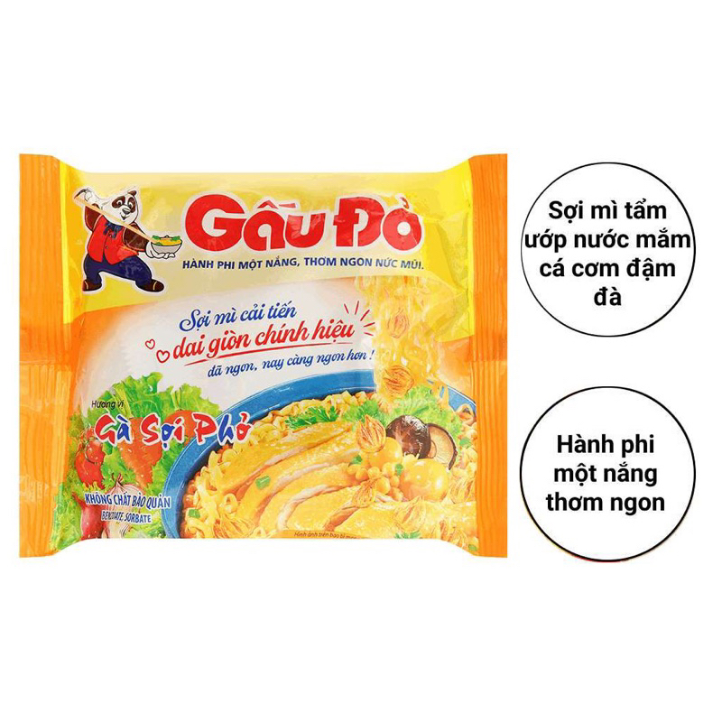 Thùng mì Gấu Đỏ Gà sợi phở 30 gói 63g