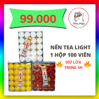 🔥nến viên tròn tealight - đốt đèn xông tinh dầu - 3 màu🔥