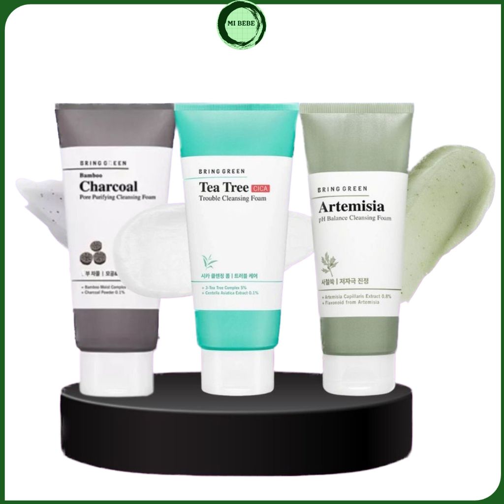 Sữa Rửa Mặt Than Tre BRING GREEN BAMBOO CHARCOAL PORE PURIFYING CLEANSING FOAM 200ML