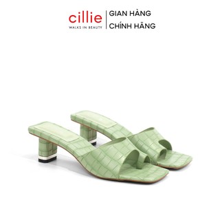 Guốc nữ quai ngang cao cấp quai êm mềm hot trend gót vuông cao 5cm mang đi làm đi chơi Cillie 1061