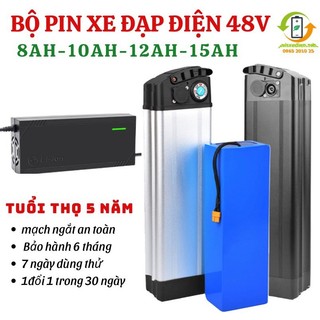 Bộ pin xe đạp điện 48V 8AH-10AH-12Ah-15Ah vỏ nhôm phù hợp với mọi loại xe