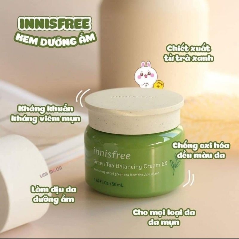 KEM DƯỠNG TRÀ XANH INNIS 50ML