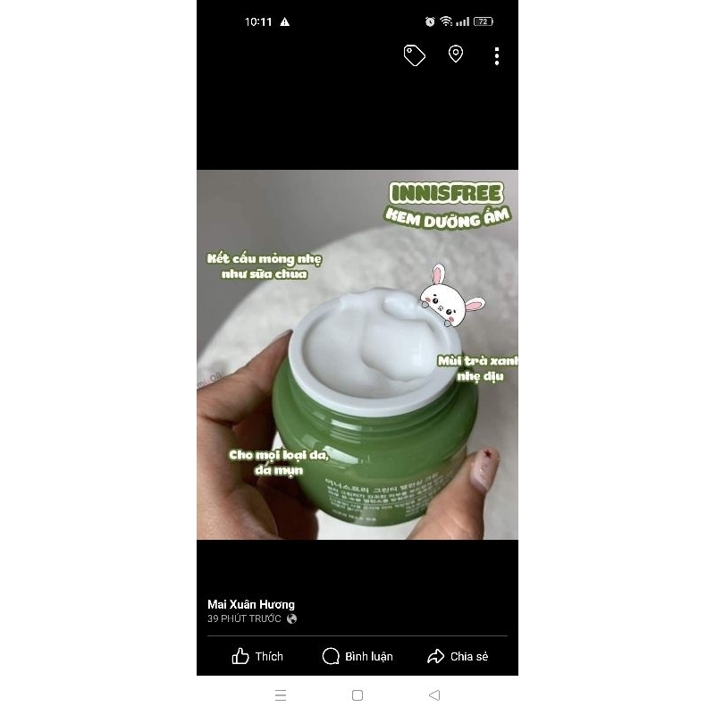 KEM DƯỠNG TRÀ XANH INNIS 50ML