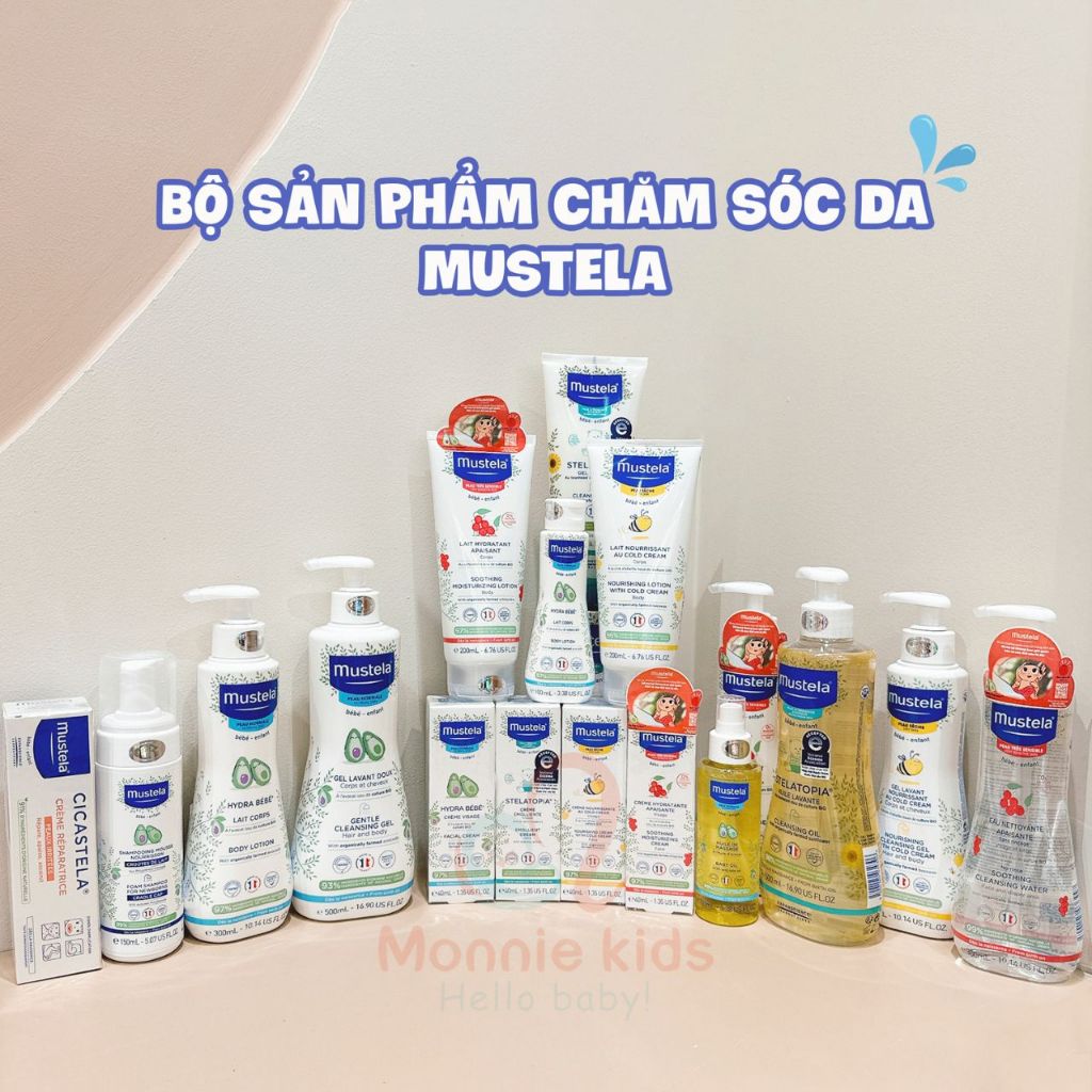 Sữa tắm gội cho bé Mustela 0M+ 500ml gel 2in1 cấp ẩm dành cho da thường - Monnie Kids