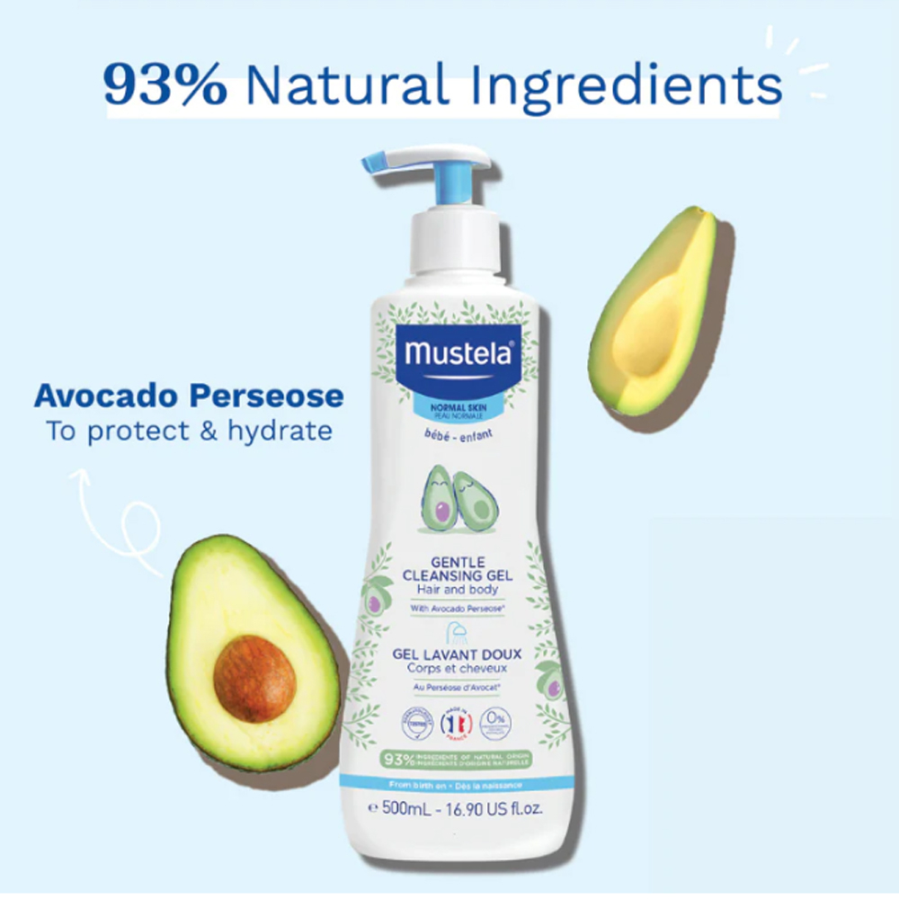 Sữa tắm gội cho bé Mustela 0M+ 500ml gel 2in1 cấp ẩm dành cho da thường - Monnie Kids