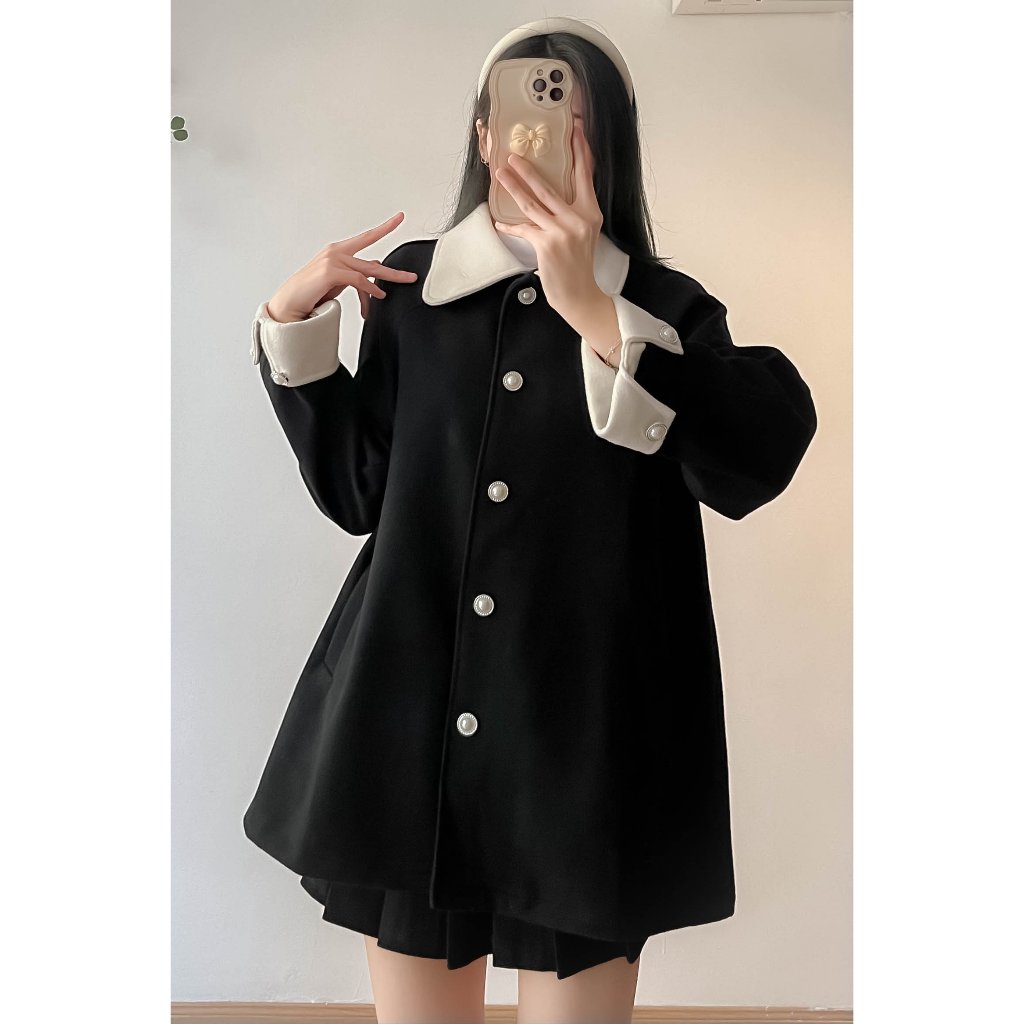 Áo khoác dạ dang dài  phong cách Hàn Quốc - Retrostyle- Aokhoacdatieuthu0157_P8K7
