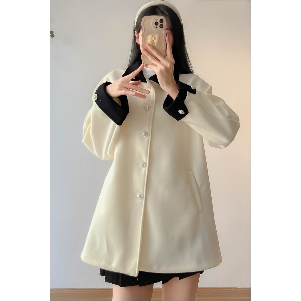Áo khoác dạ dang dài  phong cách Hàn Quốc - Retrostyle- Aokhoacdatieuthu0157_P8K7
