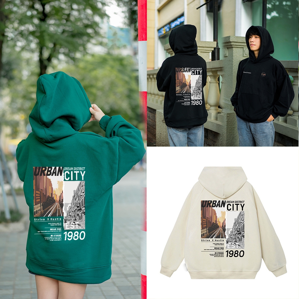 Áo Hoodie Nỉ Bông Cao Cấp URBAN CITY 1980 form unisex