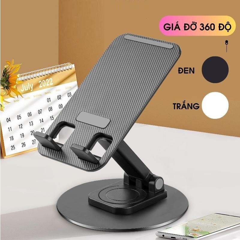 Gía đõ điện thoại/máy tính chất liệu hợp kim K6, có thể điều chỉnh độ cao thấp, xoay 360 độ thiết kế gấp gọn dể mang đi