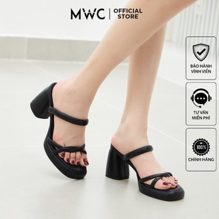 Giày cao gót mwc 4416 - dép cao gót nữ quai hai ngang đan chéo gót trụ thời trang