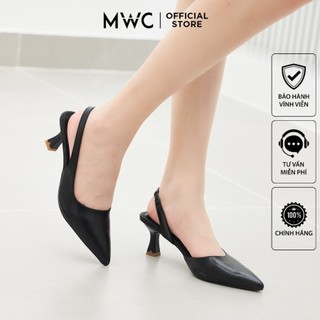 Giày cao gót mwc 4436 - giày cao gót da gót nhọn 7cm bít mũi thanh lịch