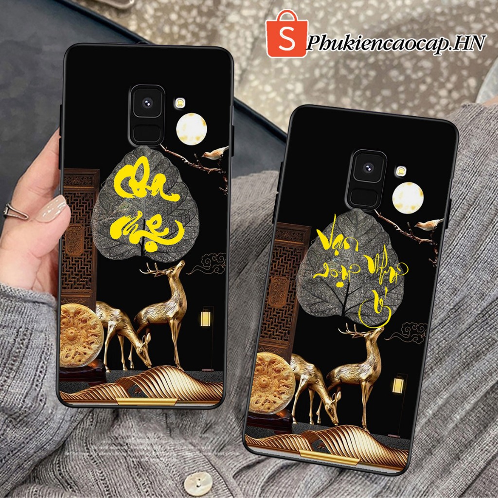 Ốp lưng Samsung A8 2018 / A8 Plus / A8+ / A8 Star - Ốp Samsung in hình chữ thư pháp máy mắn, bảo hàn