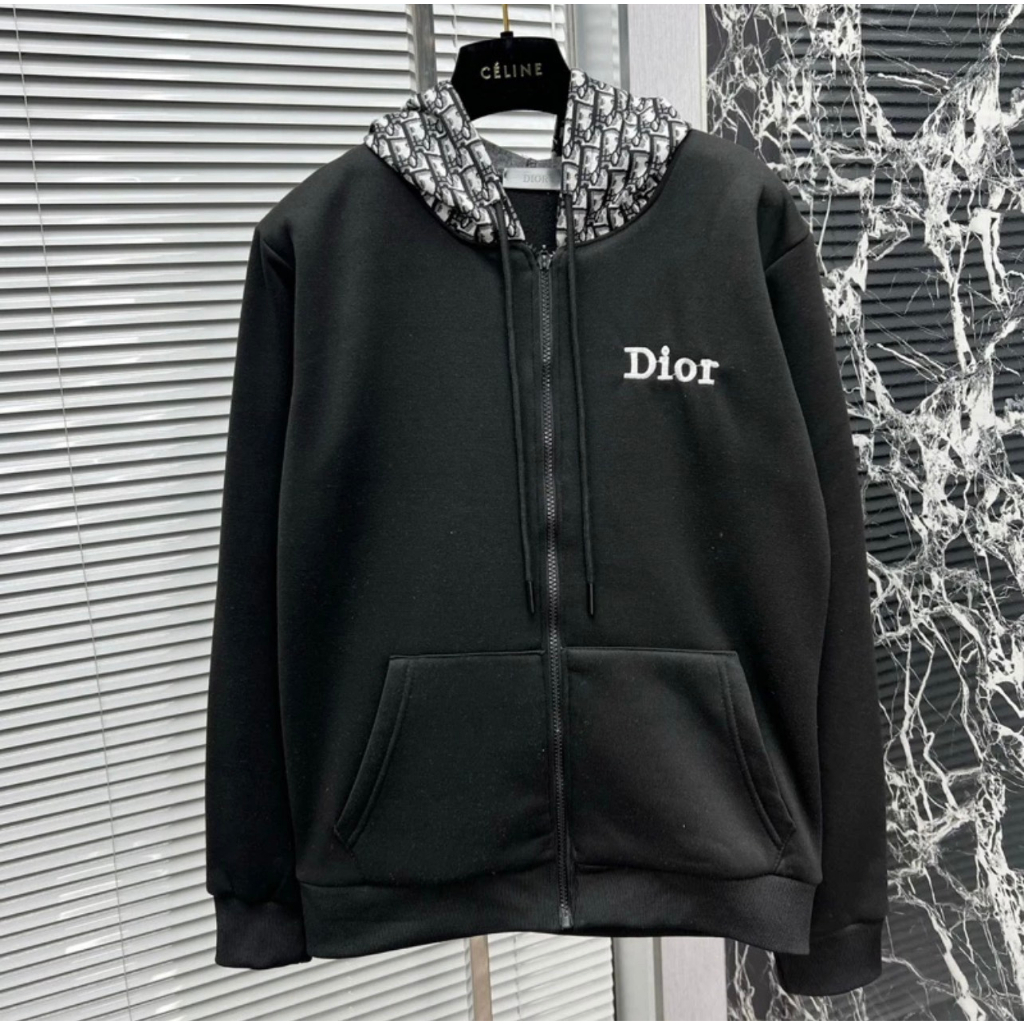 Áo Khoác Hoodie Di.or Thêu Chữ Ngực Phối Họa Tiết Chữ Thổ Cẩm Monogram Cực Đẹp Hot Trend 2024 MAOTRIEU Studior