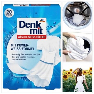 Giấy tẩy trắng quần áo denkmit 20 tờ 1 hộp