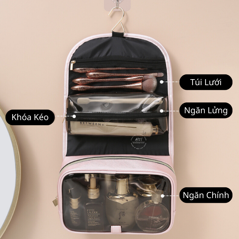Túi Đựng Mỹ Phẩm Đồ Trang Điểm Du Lịch Trong Suốt Chống Thấm - Nhiều Ngăn Phân Loại Đồ Dùng Tiện Lợi - FL06