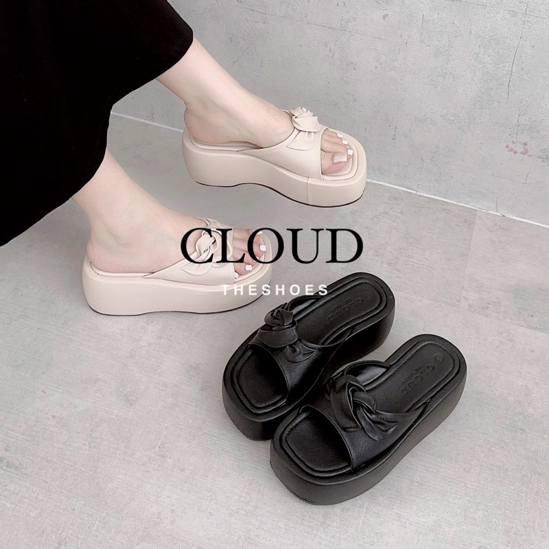 Dép đế bằng quai bầu xoắn đế 6cm