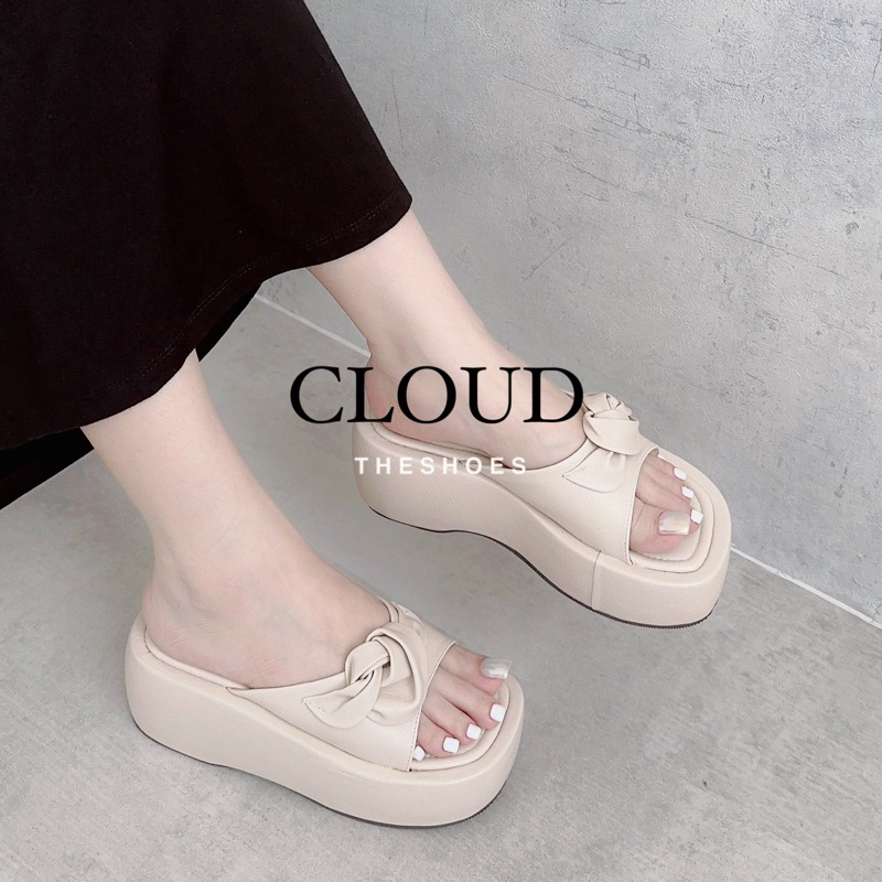 Dép đế bằng quai bầu xoắn đế 6cm