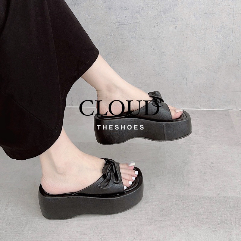 Dép đế bằng quai bầu xoắn đế 6cm