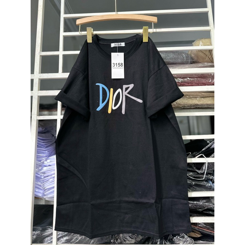 Áo Thun Phông 3158 Nữ In chữ diorrr Form Rộng Unisex Chất Cotton Khô Loại 1, Thoáng Mát, Thấm Hút Mồ Hôi - ảnh thật
