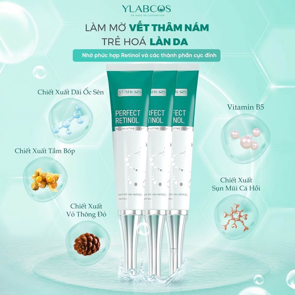 Kem tái tạo trẻ hóa da Retinol Dr Lacir, Perfect Retinol, làm sáng da, cải thiện nếp nhăn