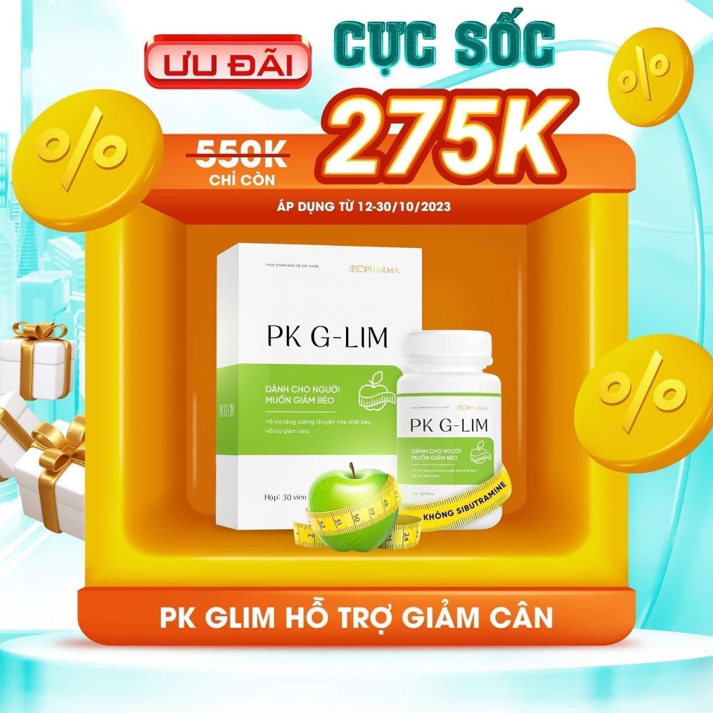 Viên Uống Giảm Cân táo PK G-LIM Hỗ Trợ Giảm Cân, Giảm Béo Pk Pharma