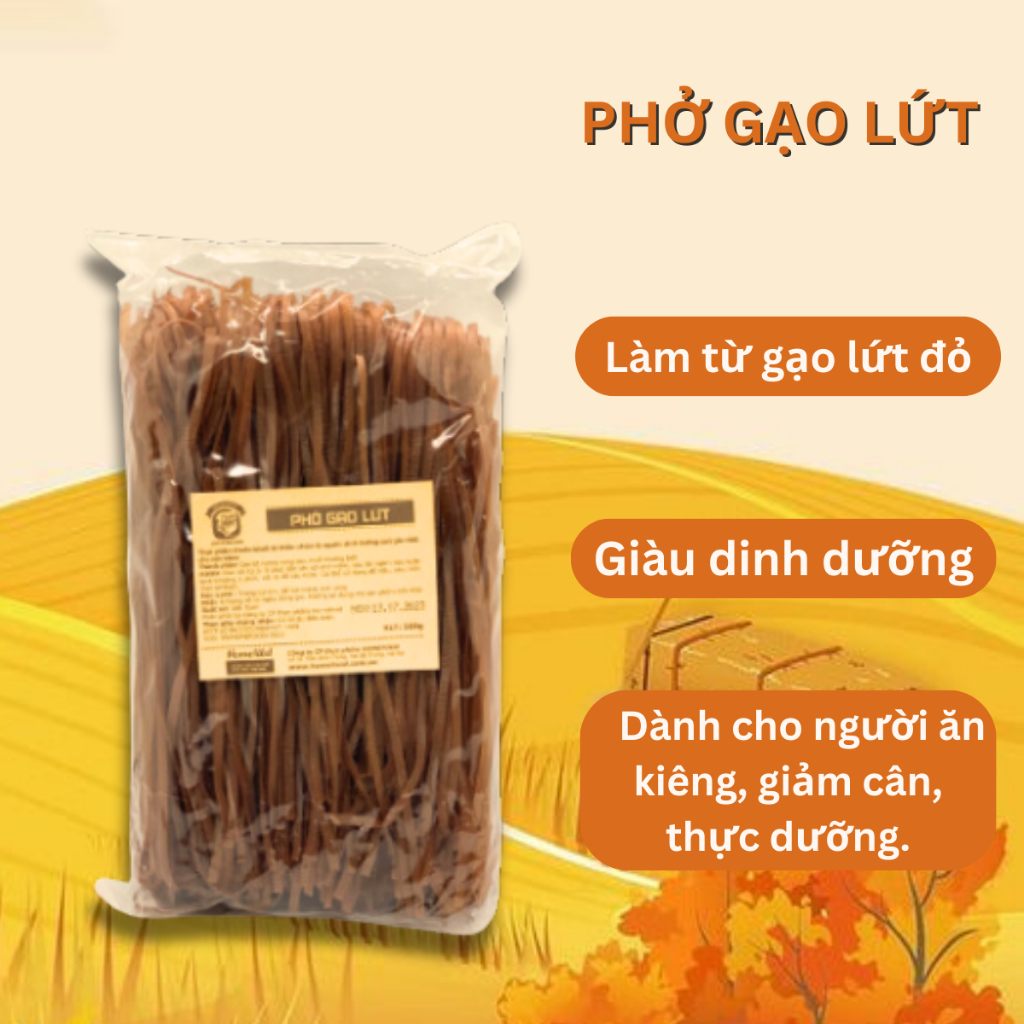 Phở gạo lứt Homefood 500g ăn kiêng, giảm cân, giàu dinh dưỡng