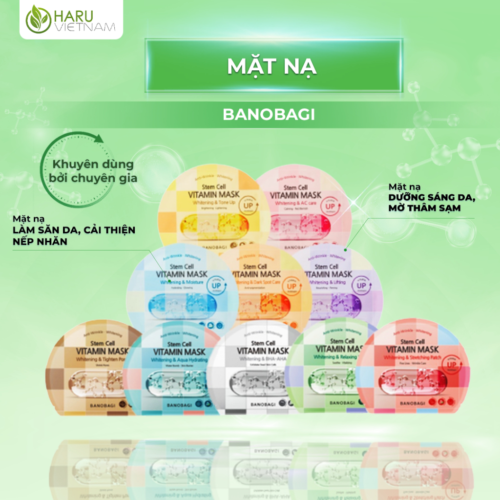 Mặt Nạ BANOBAGI Chĩnh Hãng Giúp Da Khoẻ Căng Mọng, Mịn Màng Và Sáng Da Hộp 10 Miếng