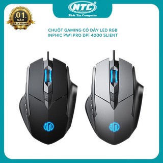 Chuột chuyên game có dây 6d inphic pw1 pro dpi lên đến 7200 đèn led rgb - slient click cực êm
