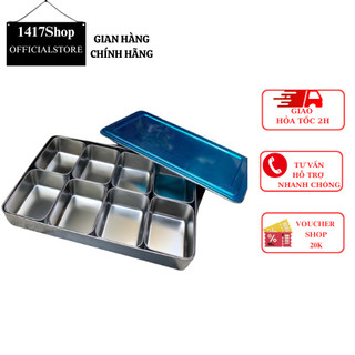 Khay gia vị/topping inox 304 có nắp inox cao cấp 4 ngăn/6 ngăn/ 8 ngăn