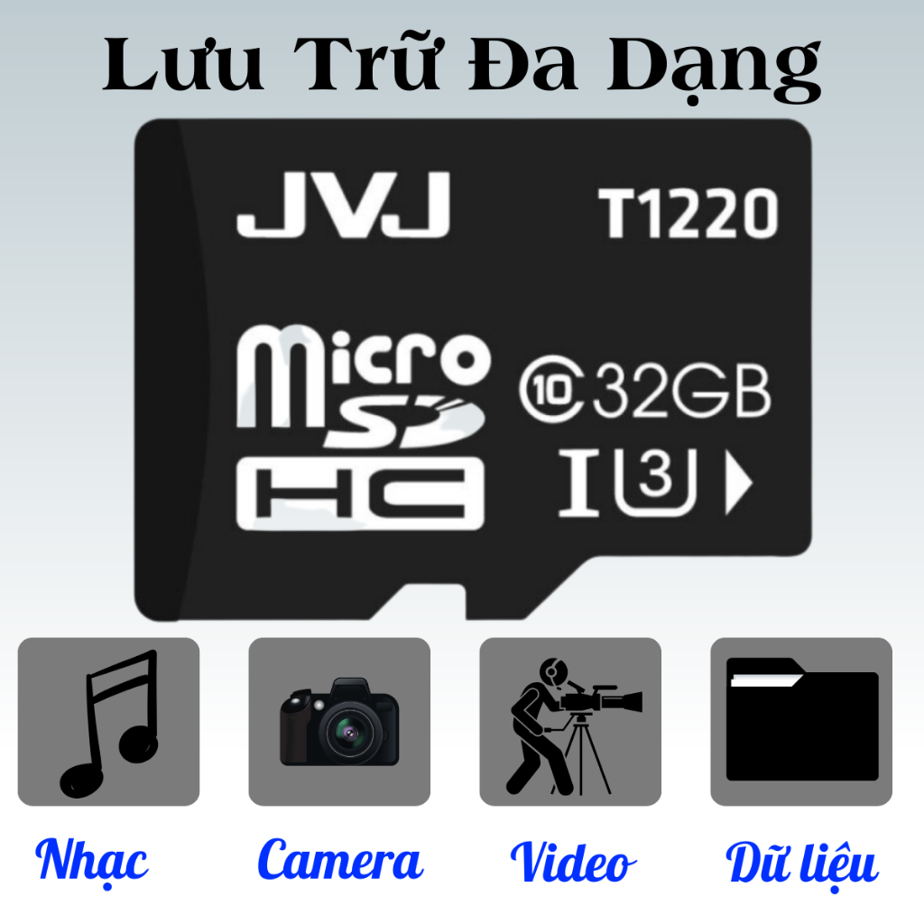 Thẻ Nhớ JVJ 64GB /32GB /16GB /8GB /4GB /2GB, Chuyên Cho Camera, Class 10, Tốc Độ Cao Tối Đa 90Mb/s - Thẻ Nhớ Chính Hãng