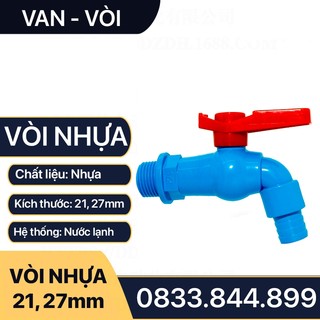 Vòi Thái Lan Xả Nước Tăng Áp Tay Gạt Xoay 180 Độ Khóa Chặn Hai Chiều Có Đầu Lắp Ống Mềm 16 18 Mm - Bằng Nhựa