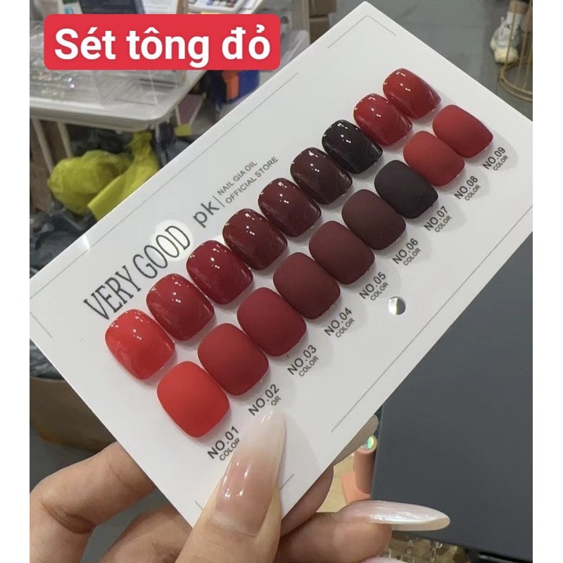 Sét tông đỏ 9 chai có bảng màu đi kèm 15ml