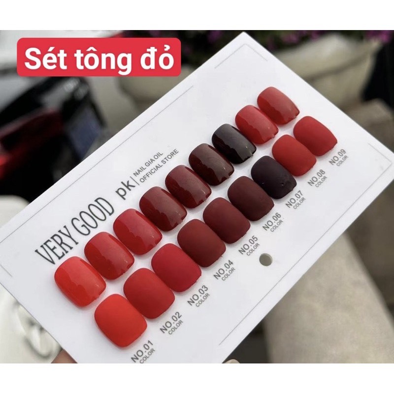 Sét tông đỏ 9 chai có bảng màu đi kèm 15ml