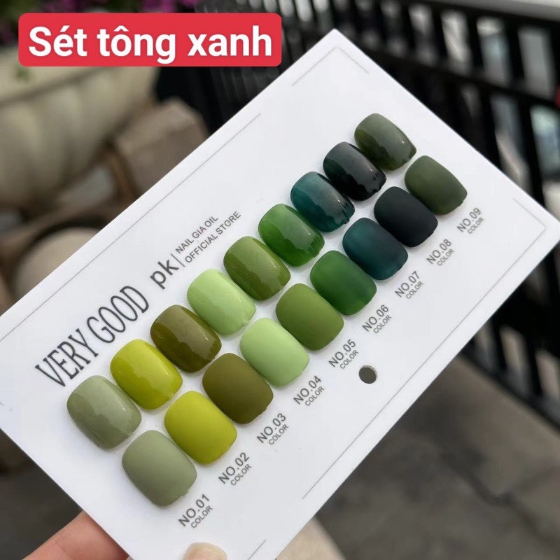 Sét tông xanh  9 chai 15ml có bảng màu đi kèm