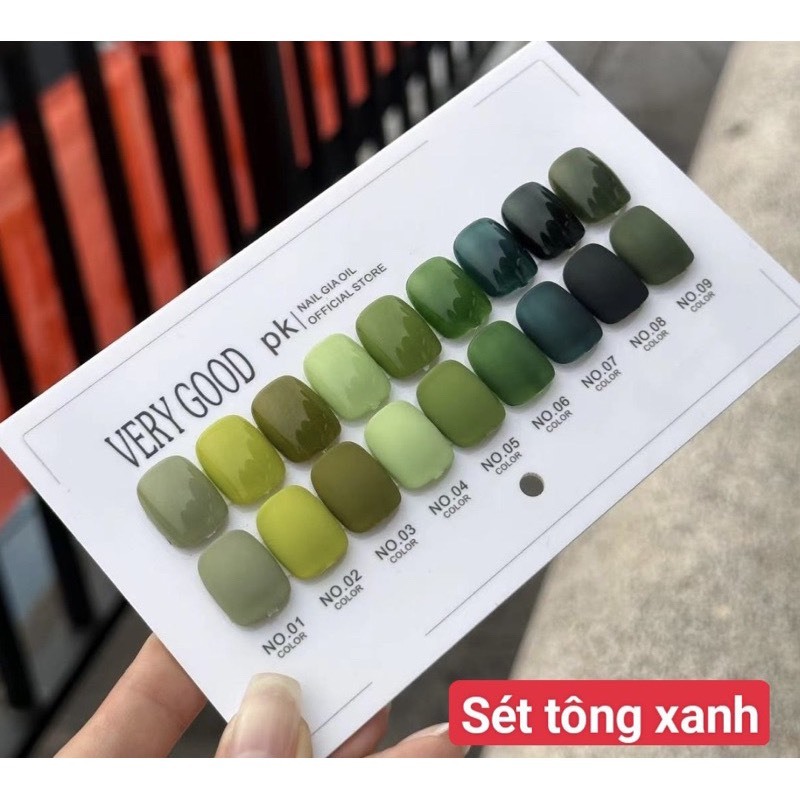 Sét tông xanh  9 chai 15ml có bảng màu đi kèm