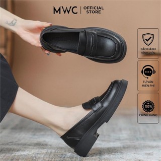 Giày mwc 9627 - giày oxford nữ da lì đế cao mũi tròn cách điệu kiểu dáng thời trang