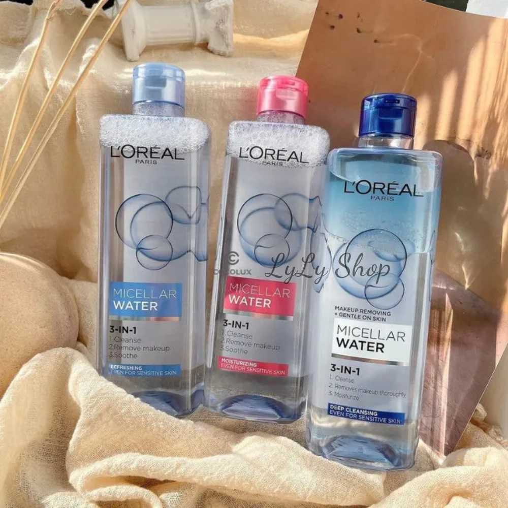 Nước Tẩy Trang L'Oreal Paris l Micellar Water Làm Sạch Sâu 3 In 1, Làm Sạch Lớp Trang Điểm, Cấp Ẩm, Làm Dịu Da Mặt, An T