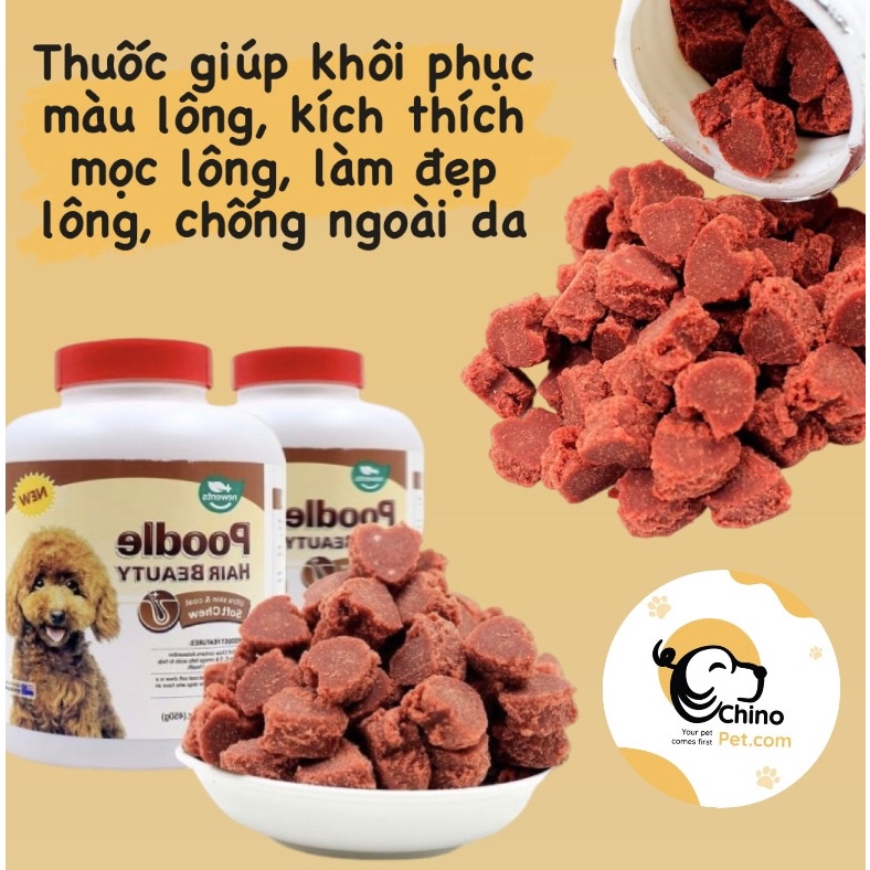 Poodle Hair Beauty Viên Nhai Dưỡng Lông Cho Chó Poodle 450gr | Phục Hồi Màu Lông - Bảo Vệ Và Nuôi Dưỡng Từ Bên Trong