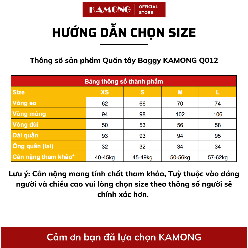 Quần baggy nữ KAMONG cạp cao kiểu dáng quần tây công sở cao cấp Q012