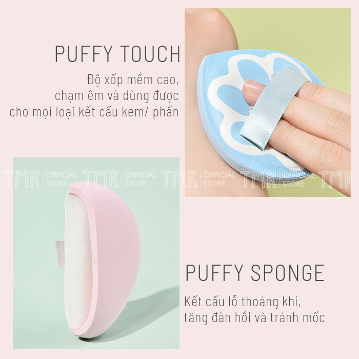 Bông Mút Tán Trang Điểm XL Chân Mèo Mềm Xốp Big Size Giúp Tán Kem Nền Cushion Phấn Phủ Hiệu Quả