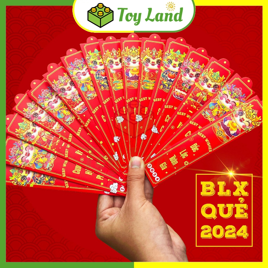 Hộp Xóc 12 Bao Lì Xì Gieo Quẻ Đầu Năm Tuyệt Đẹp Phụ Kiện Ngày Tết 2024 Năm Rồng Đồ Chơi Hên Xui May Rủi - Toy Land