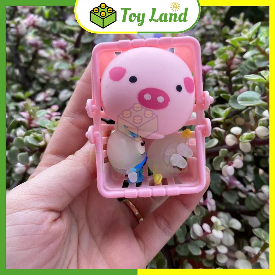 Đồ Chơi Giỏ Squishy Mochi Kèm Charm 3D Đồ Chơi Trẻ Em Thú Mochi Hoạt Hình Cao Su Silicon Dẻo
